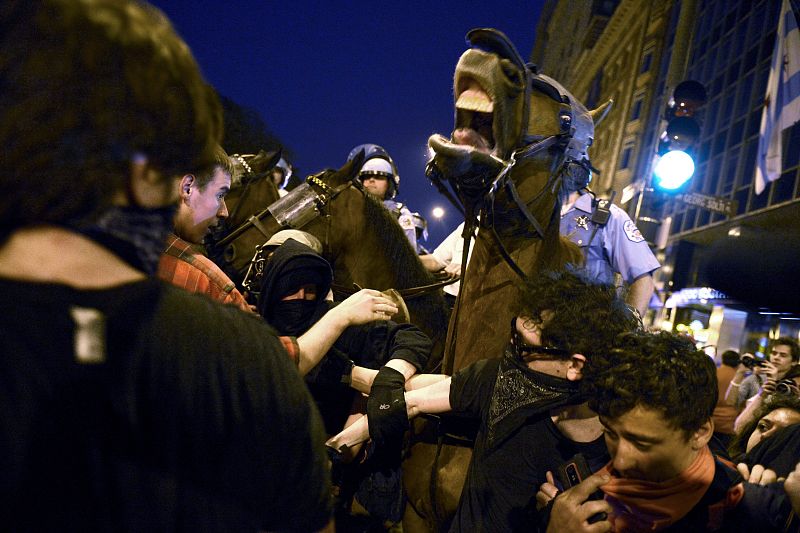 Protestas contra la OTAN en Chicago