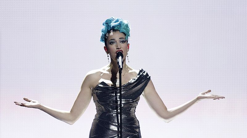 Nina Zilli en el ensayo general de Eurovisión.
