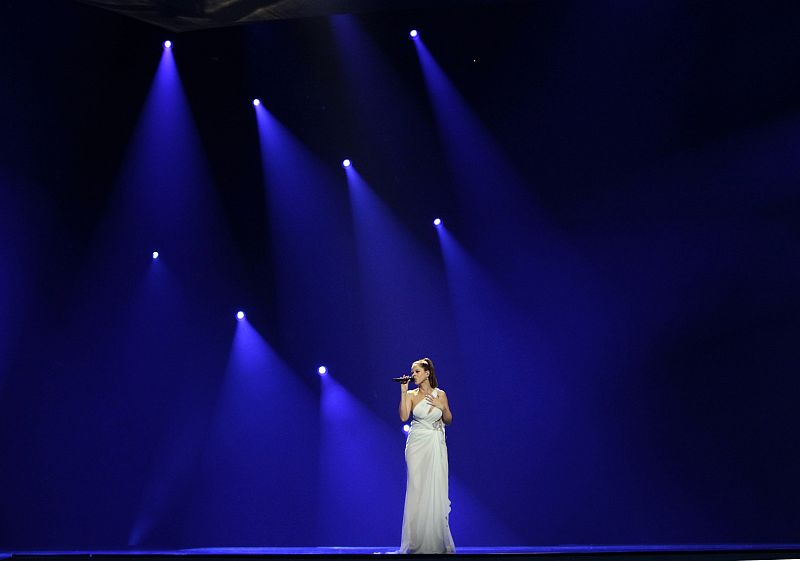 Pastora en el ensayo general de Eurovisión