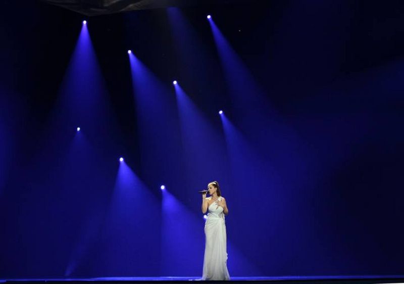 Pastora en el ensayo general de Eurovisión