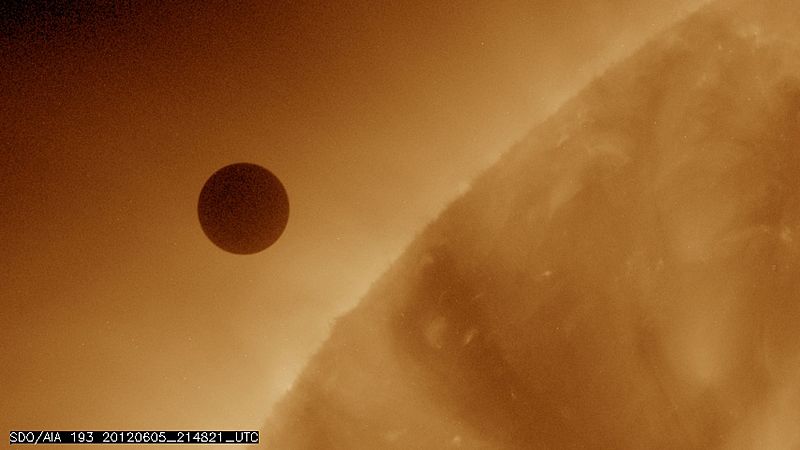 Imagen de la NASA de Venus acercándose al Sol