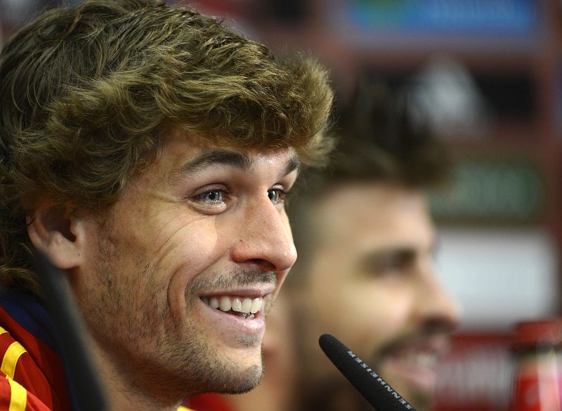 Fernando Llorente, durante una rueda de prensa el pasado 8 de junio en Gniewino, poco antes del partido inaugural de la Eurocopa 2012.