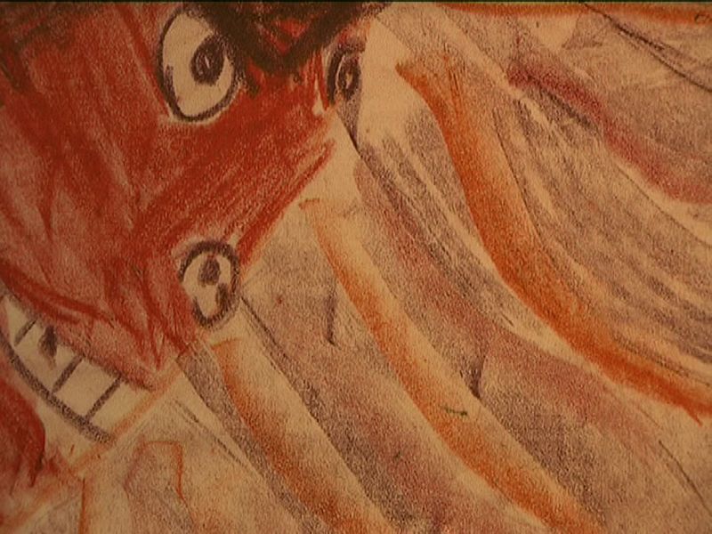 Dibujo realizado por niño expuesto a la violencia de género sufrida por su madre 2