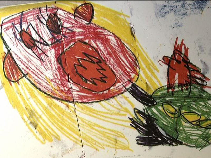 Dibujo realizado por niño expuesto a la violencia de género sufrida por su madre 3