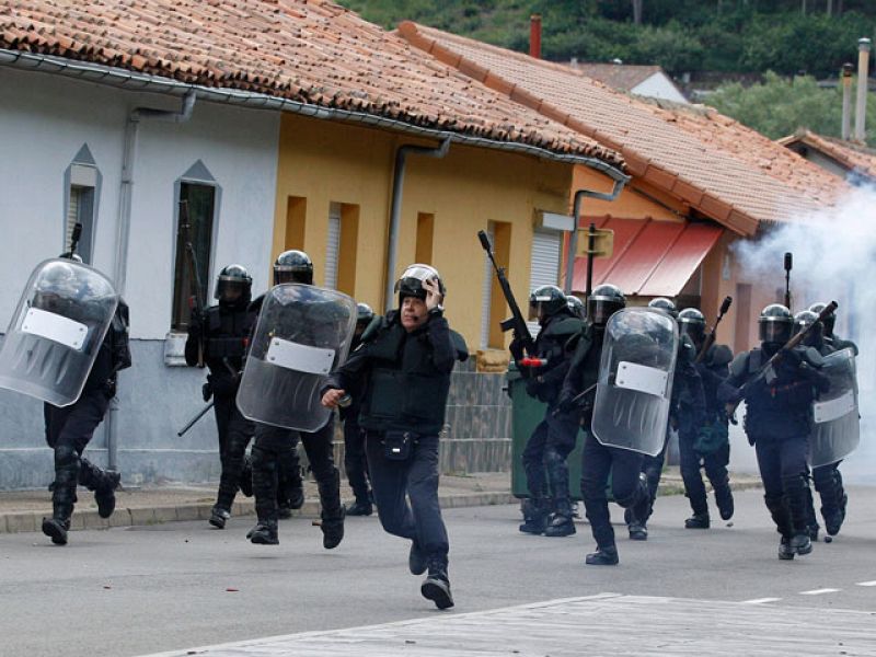 Una de las protestas de los mineros, en Ciñera