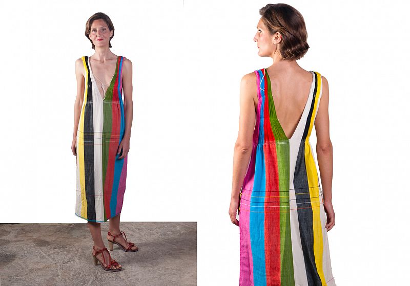 Vestido de tirantes multicolor de Irene Peukes