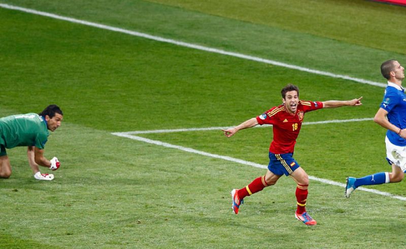 Jordi Alba celebra su gol