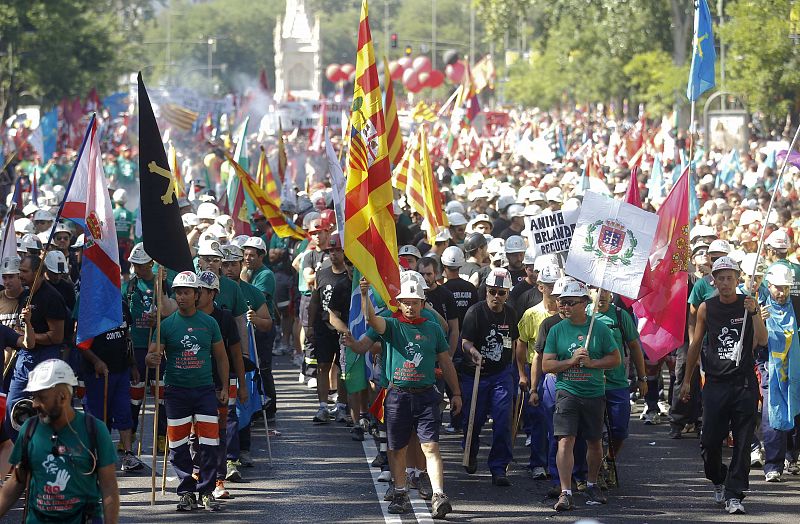 Manifestación minera en Madrid