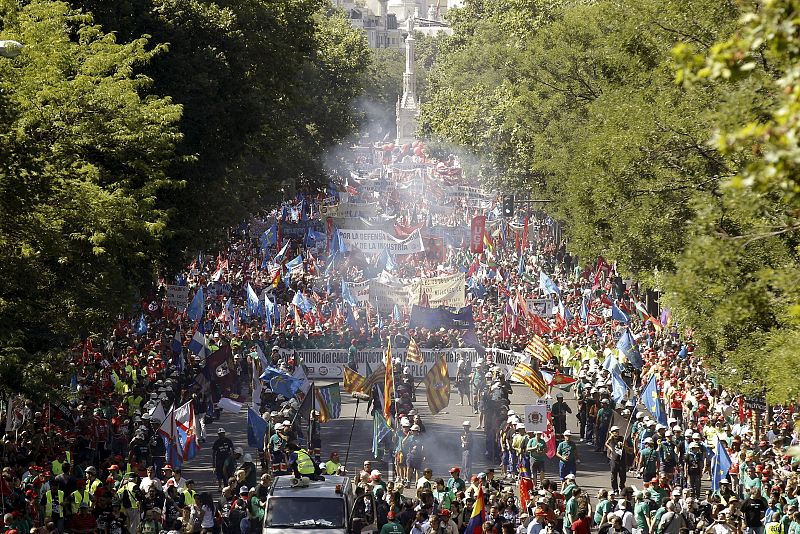 Marcha minera hacia el Ministerio de Industria