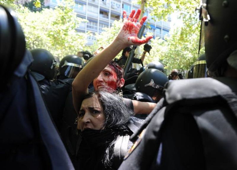 Heridos en la marcha minera