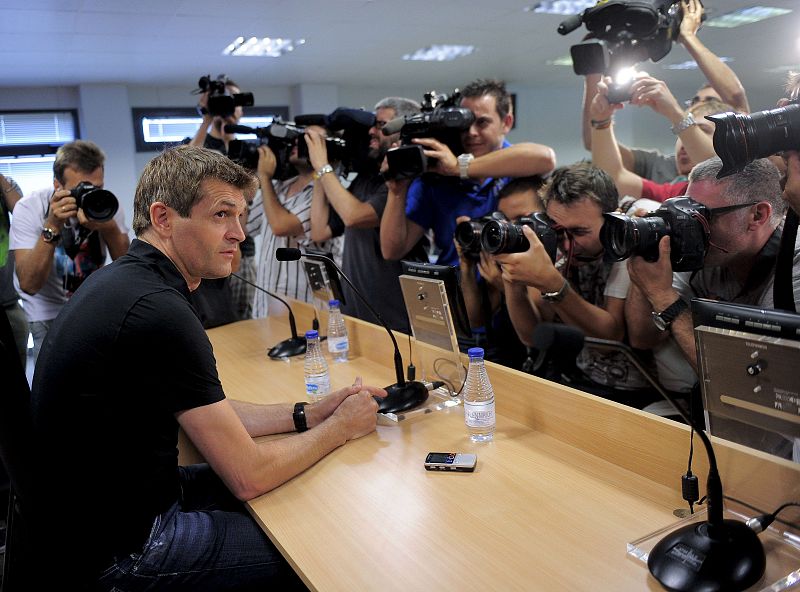 Tito Vilanova en su primera comparecencia.