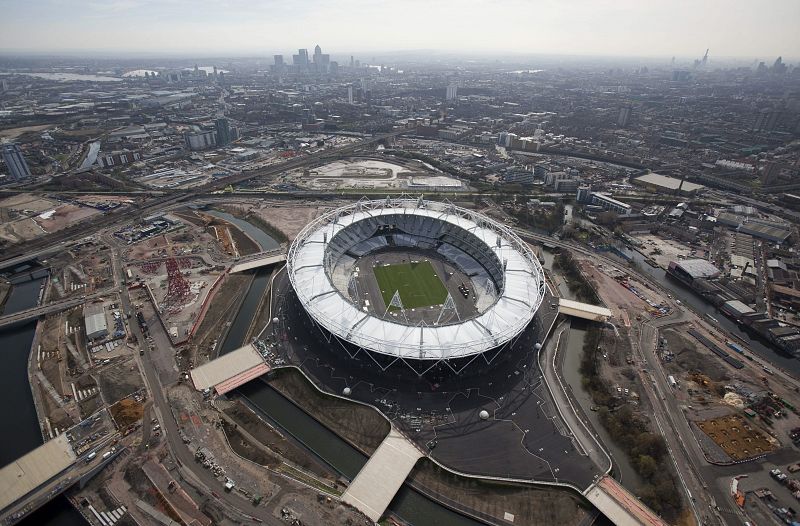 Vista aérea del Estadio Olímpico de Londres, donde se celebrarán los Juegos.