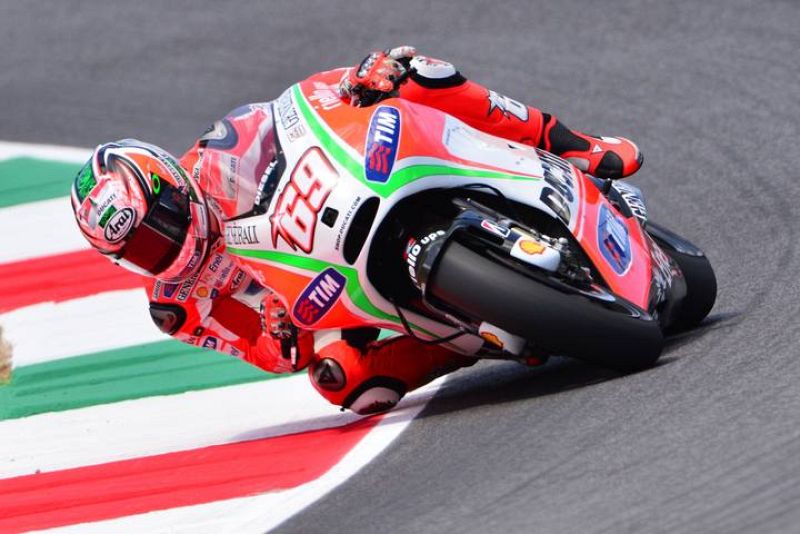 El piloto de Ducati Nicky Hayden durante una sesión de entrenamiento en Mugello.