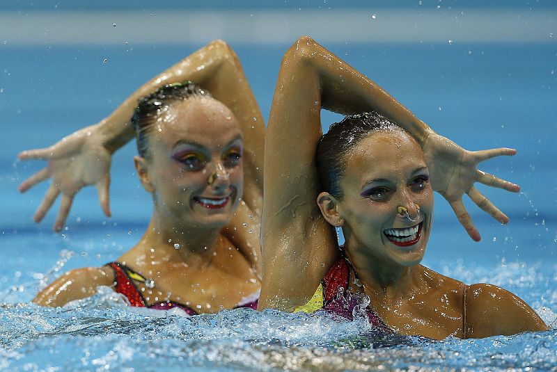 La pareja canadiense en preliminares