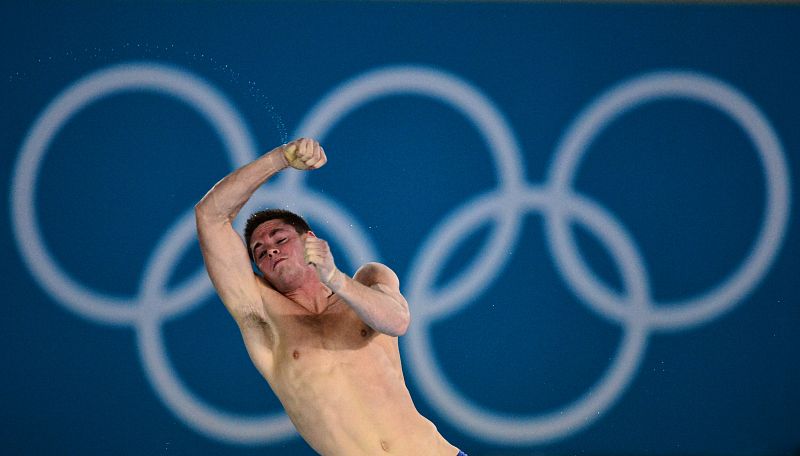 El estadounidense David Boudia en la semifinal de plataforma desde 10 metros