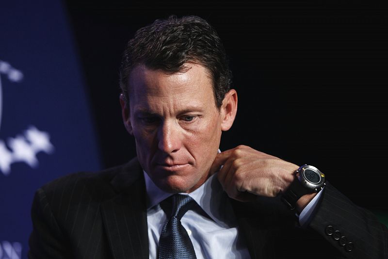 Lance Armstrong participando en una acto especial sobre el cáncer en el mundo durante la Iniciativa Global Clinton en Nueva York.