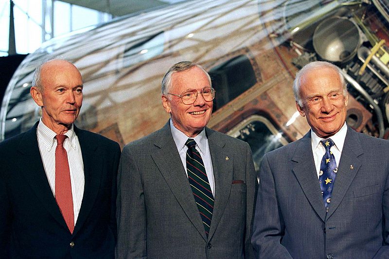 File photo of the astronauts of Apollo 11, Neil Armstrong, Edwin "Buzz" Aldrin and Michael Collins in Washington