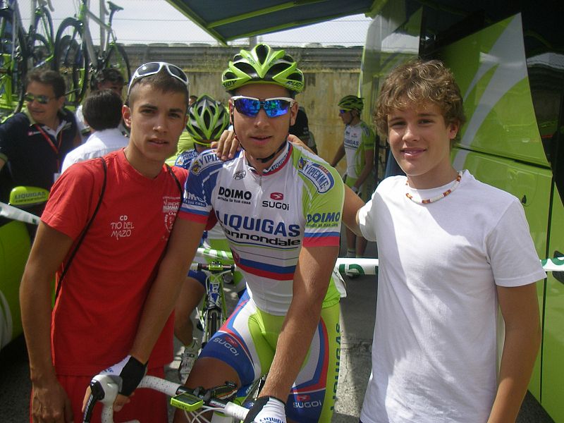 Rubén y su primo, ciclista cadete