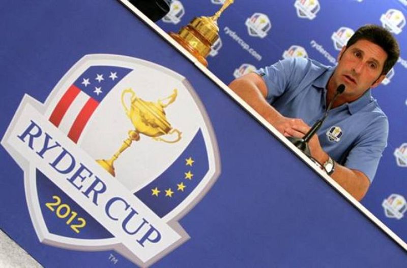 El capitán del equipo europeo de la Copa Ryder, José María Olazábal.