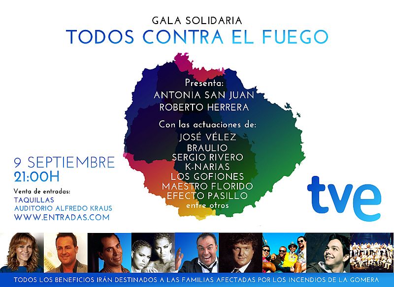 Cartel promocional de la Gala Benéfica "Todos contra el fuego"