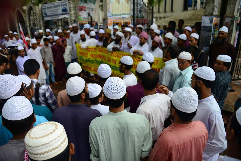 En Bangladesh, el escenario de la protesta ha sido la mezquita más grande de la capital, Dhaka