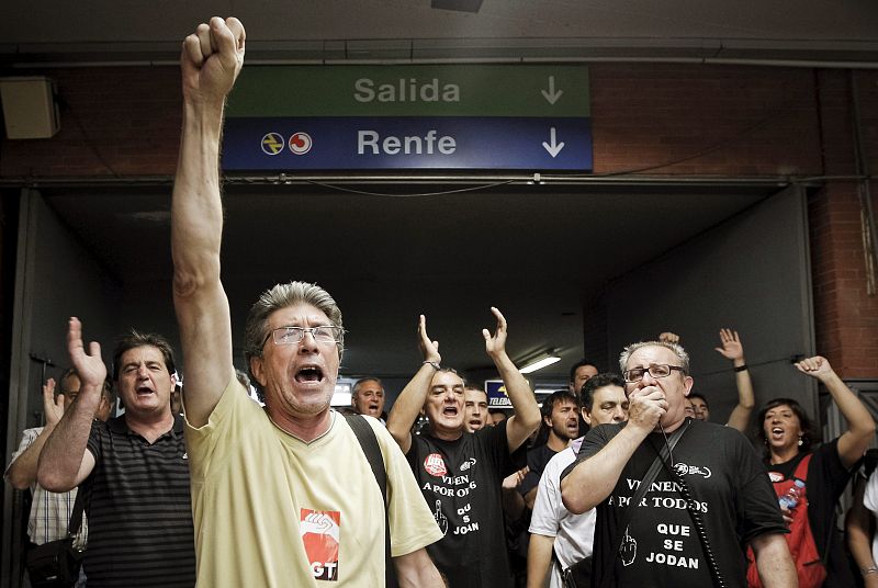 Manifestación en contra de la liberalización del sector ferroviario