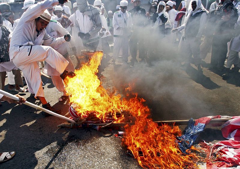 Manifestación en Makassar, Sulawesi (Indonesia)