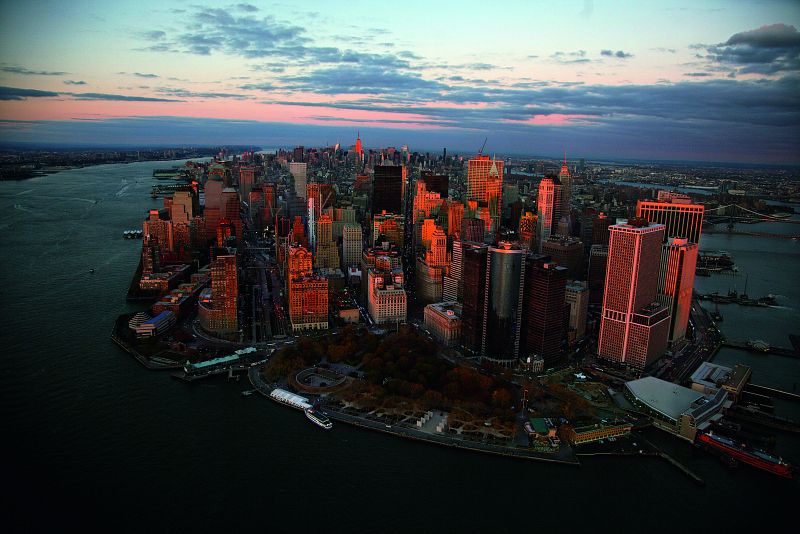 Vista aérea del distrito financiero de Nueva York, de Yann Arthus-Bertrand