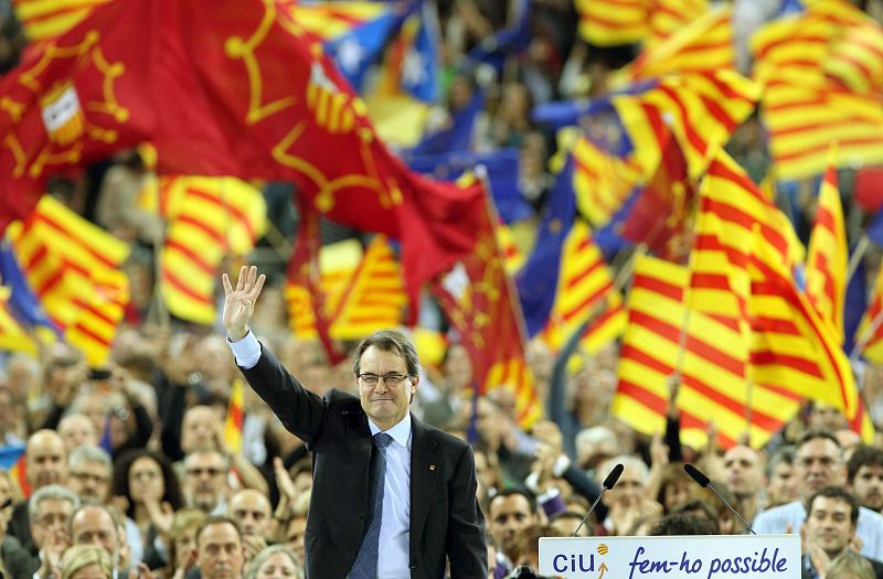 ARTUR MAS CIERRA LA CAMPAÑA DE CiU EN EL PALAU SANT JORDI DE BARCELONA