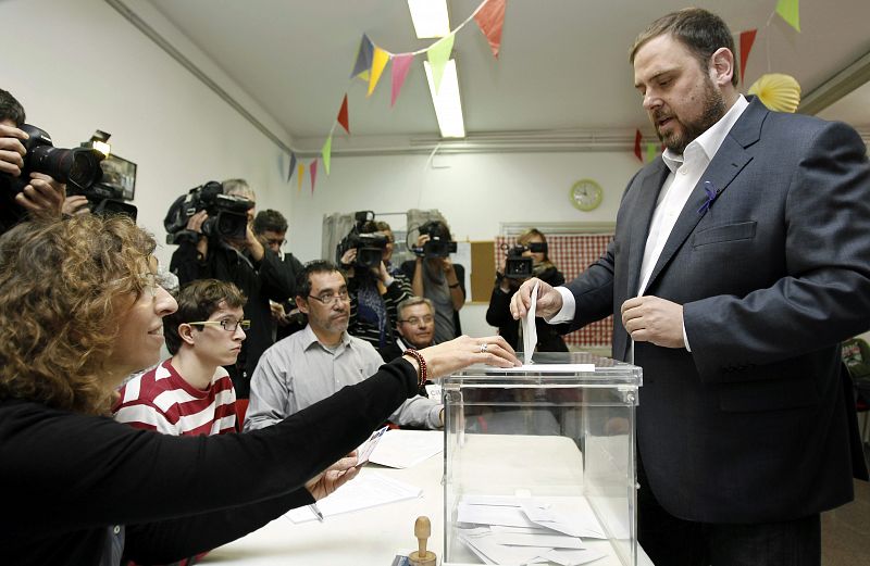 Junqueras vota en las elecciones catalanas