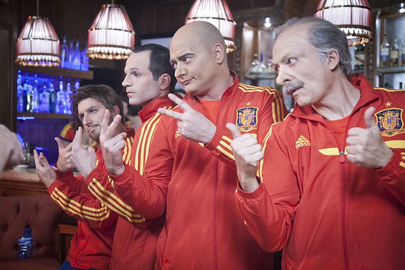 Javi Jiménez (Del Bosque), David Olivares (Pepe Reina), Blai Rodríguez (Andrés Iniesta) y Jordi Ríos (Sergio Ramos)