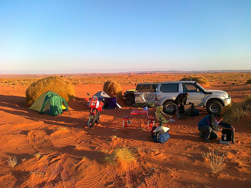 Acampada en el desierto