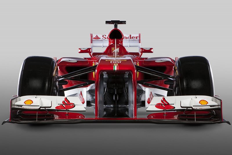 Vista frontal del nuevo monoplaza de Ferrari.