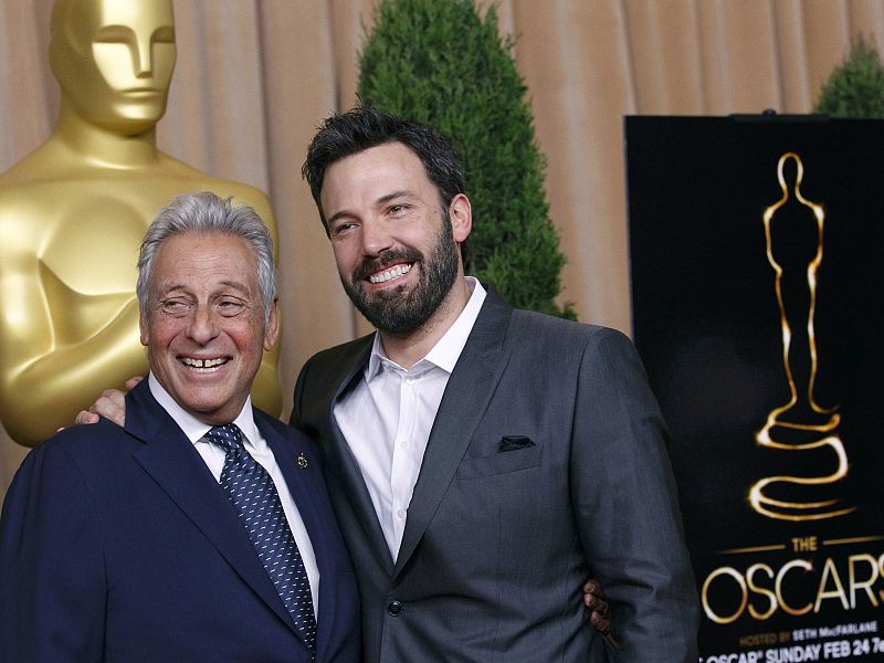 Hawk Koch and Ben Affleck pose at the 85th Academy Awards nominees luncheon in Beverly Hills