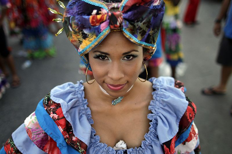 A reveller is seen during the second day of the annual Carnival parade in Panama City