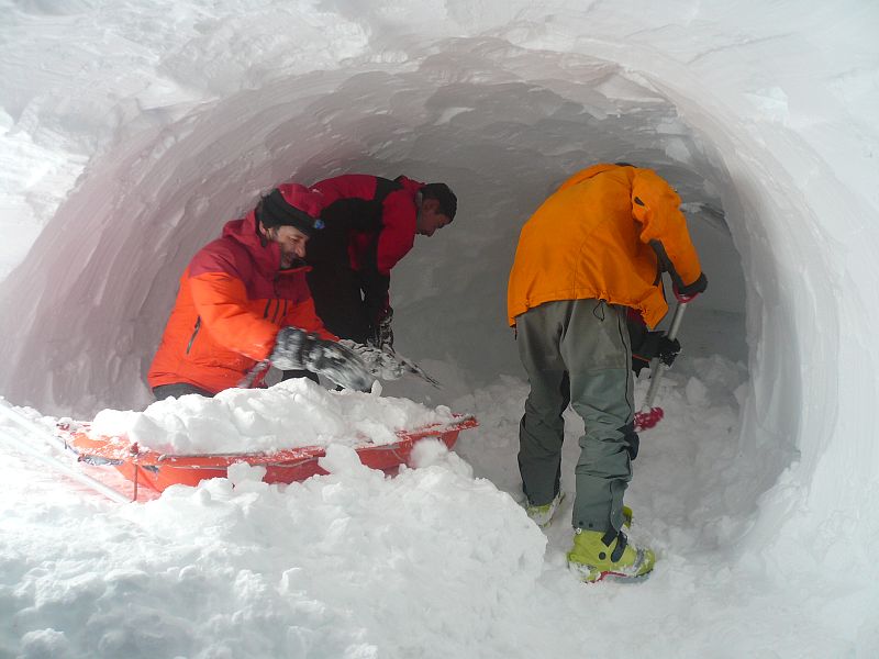 Trabajos de excavación la madrugada de la tormenta