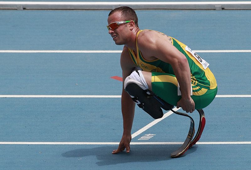 Imagen de archivo que muestra a Oscar Pistorius participando en los Campeonatos Mundiales IAAF de atletismo en Daegu, Corea del Sur, el 28 de agosto de 2011.