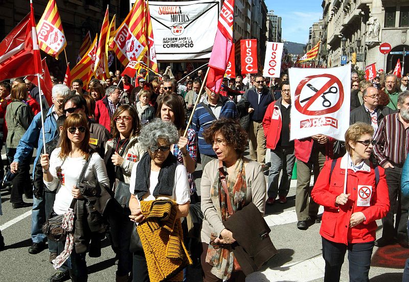 MANIFESTACIÓN EN BARCELONA CONTRA EL PARO Y LA CORRUPCIÓN