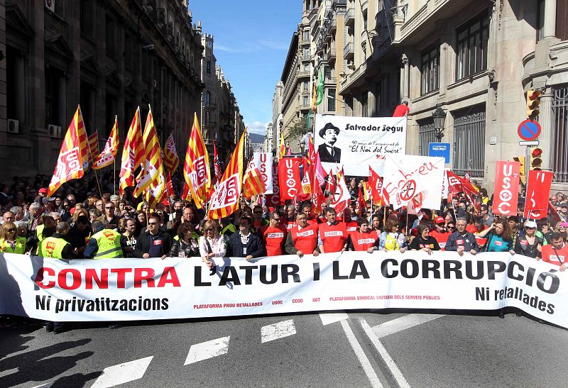 MANIFESTACIÓN EN BARCELONA CONTRA EL PARO Y LA CORRUPCIÓN