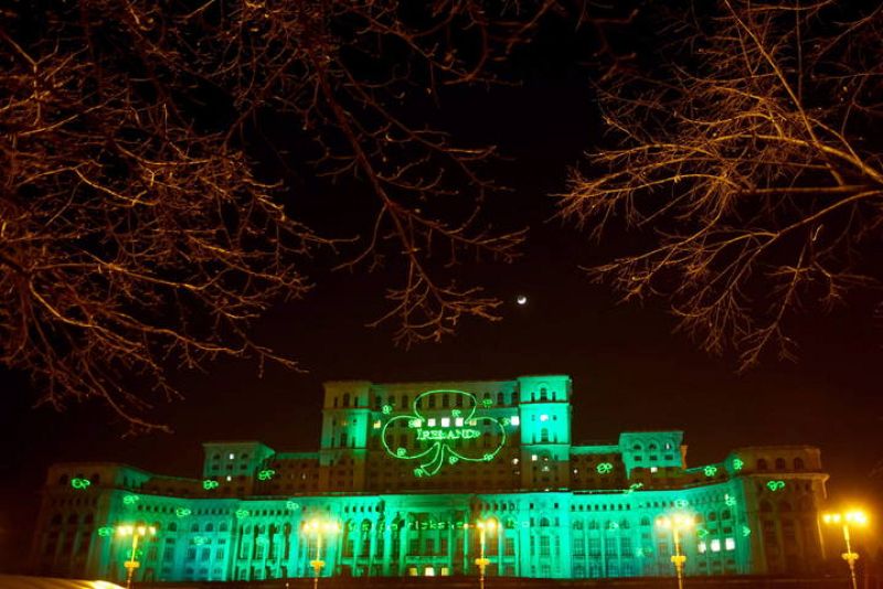 St Patrick's Day preparations in Bucharest