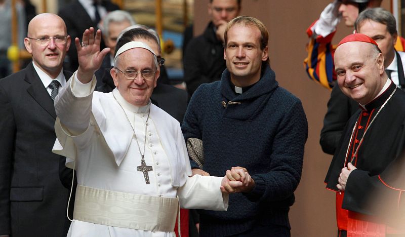 Pope Francis on his way to a morning mass