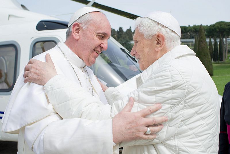 Pope Francis meets Benedict XVI