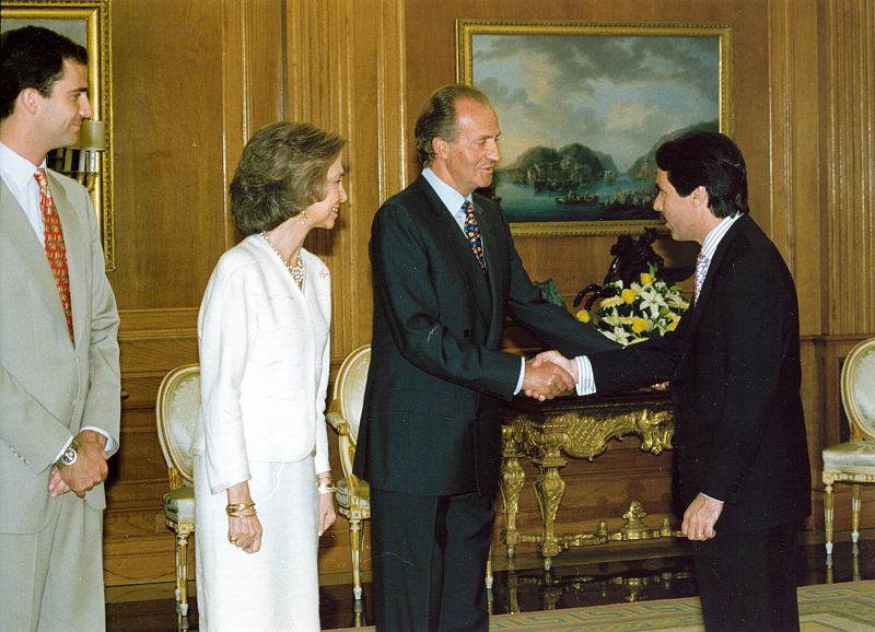 En 1996, don Felipe recibió junto al rey al entonces presidente del Gobierno José María Aznar