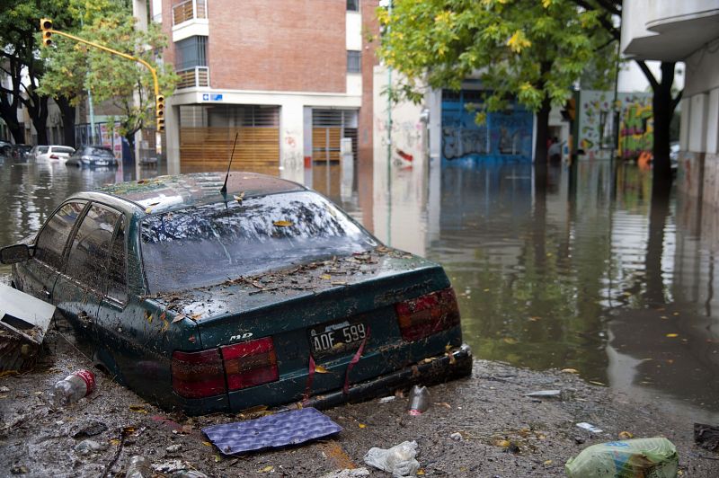 El barrio de Belgrano, en Buenos Aires, totalmente inundado