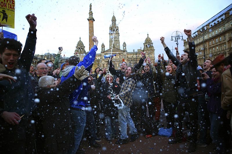 Las celebraciones se ha extendido a Glasgow, Escocia, donde aún se recuerda la lucha minera de 1984-85