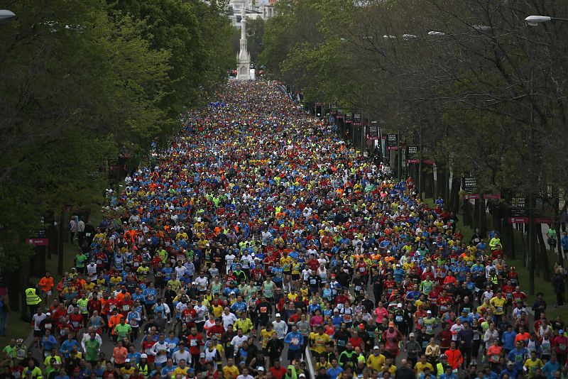 Runners participate in the Madrid marathon