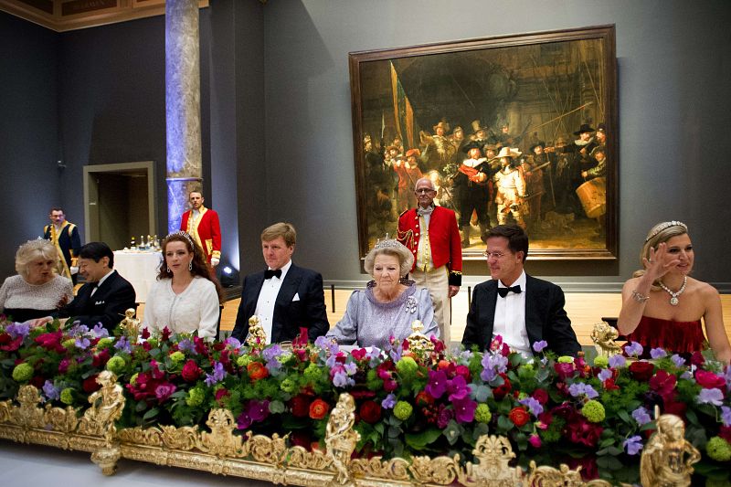 Cena de gala en el Museo Nacional (Rijksmuseum) de Amsterdam para despedir el reinado de Beatriz