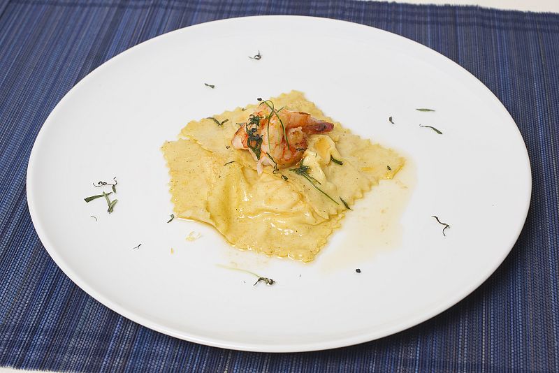 MasterChef - Ravioli de curri con gamba roja y salsa de mantequilla