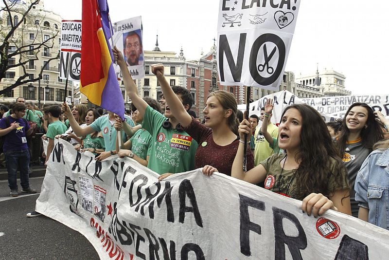 Manifestación en Madrid en la  jornada de huelga educativa