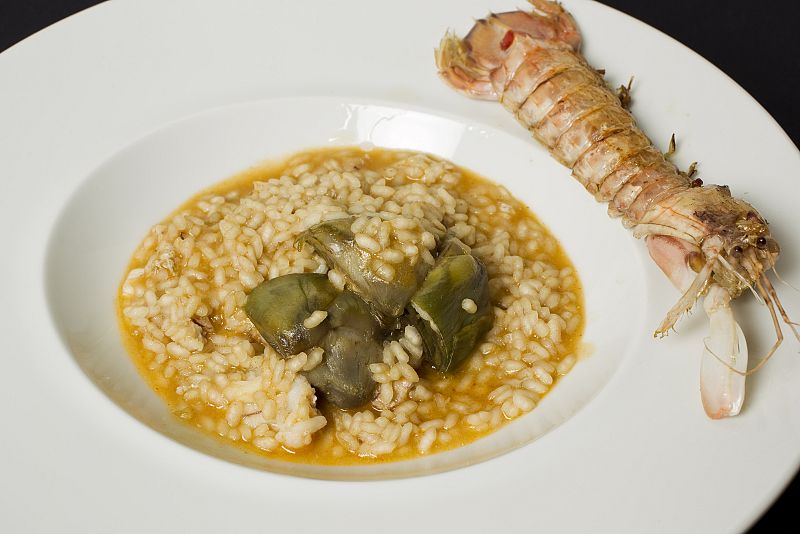 MasterChef - Arroz caldoso con galera y alcachofas de Benicarló